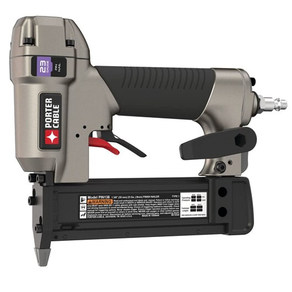 PORTER-CABLE Air Compressor, 6-Gallon, Pancake, Oil-Free (C2002-ECOM) & Pin Nailer, 1-3/8-in., 23-Gauge (PIN138)