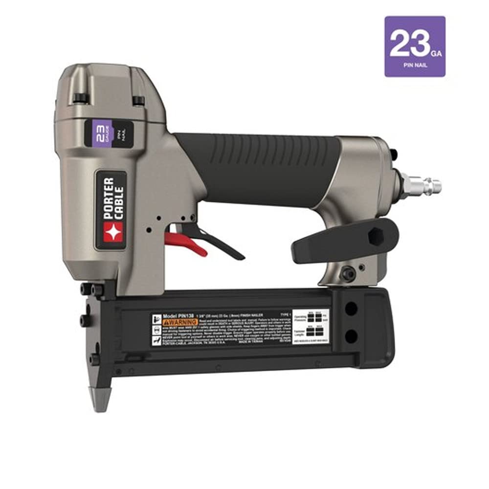 PORTER-CABLE Air Compressor, 6-Gallon, Pancake, Oil-Free (C2002-ECOM) & Pin Nailer, 1-3/8-in., 23-Gauge (PIN138)