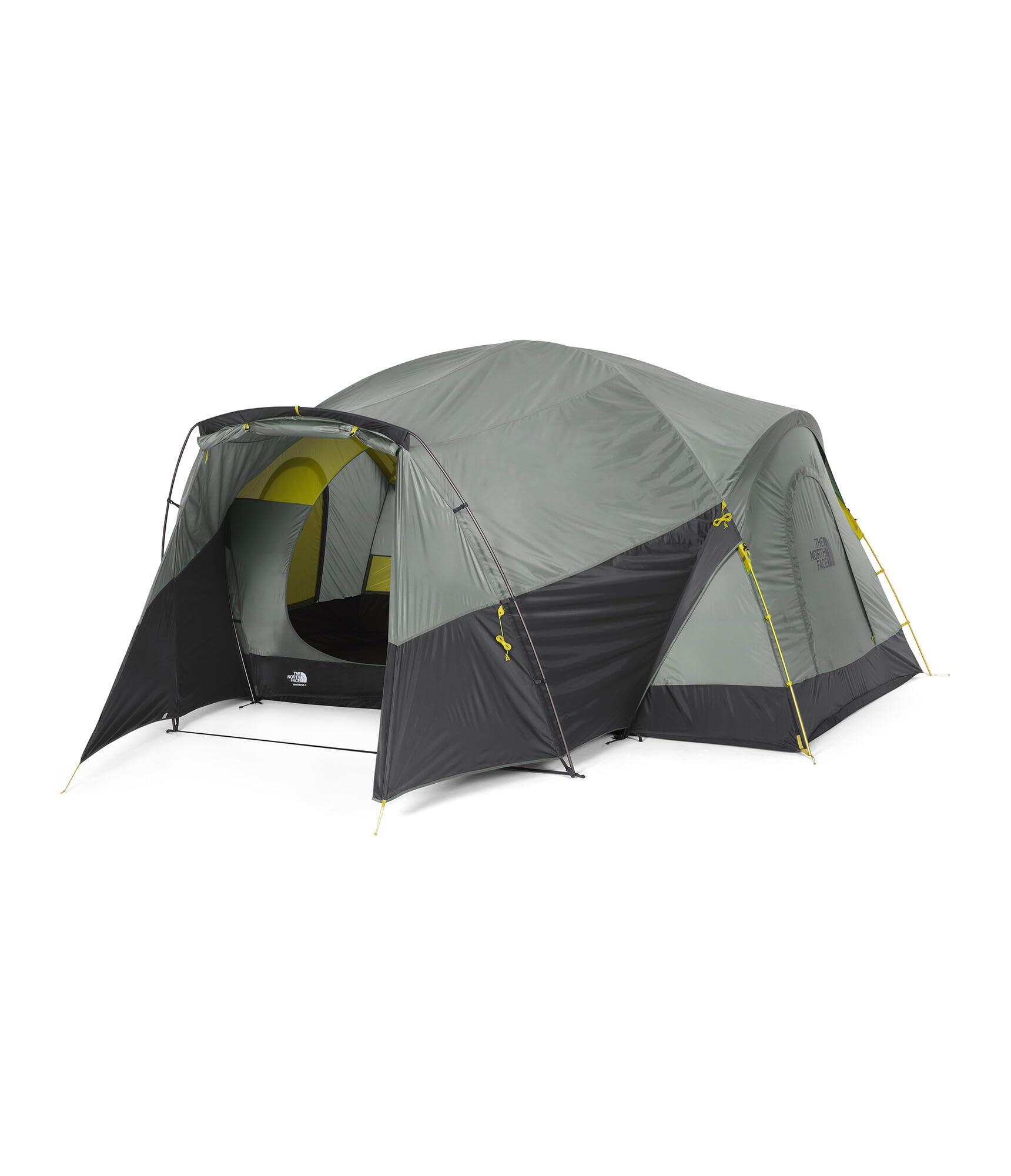 THE NORTH FACE Wawona 8 Tent - Eight Person Camping Tent, Water Repellent, Spacious & Easy to Set Up, Attached Vestibule, Agave Green/Asphalt Grey, One Size
