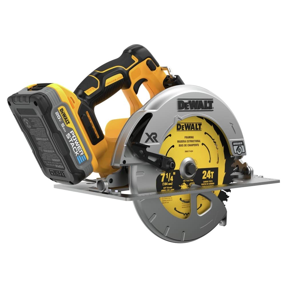 DEWALT 20V MAX Circular Saw, Cordless, 7-1/4 inch, Battery and Charger Included (DCS570H1)