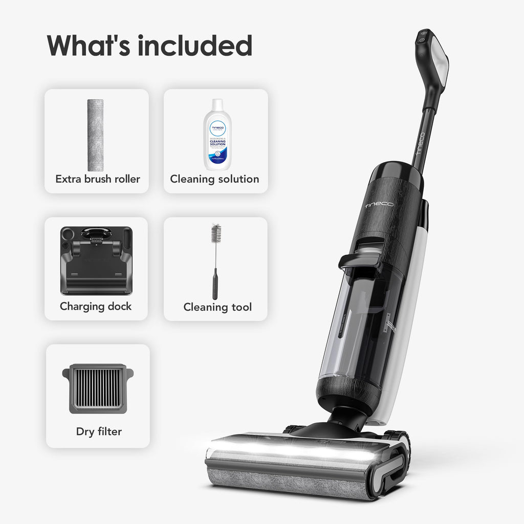 Tineco Floor ONE S7 Pro Smart Cordless Wet Dry Vacuum Cleaner, Long Runtime, Great for Sticky Messes, Self-Cleaning, 158℉Hot Air FlashDrying, Dual-Sided Edge Cleaning, Extended Battery Lifespan