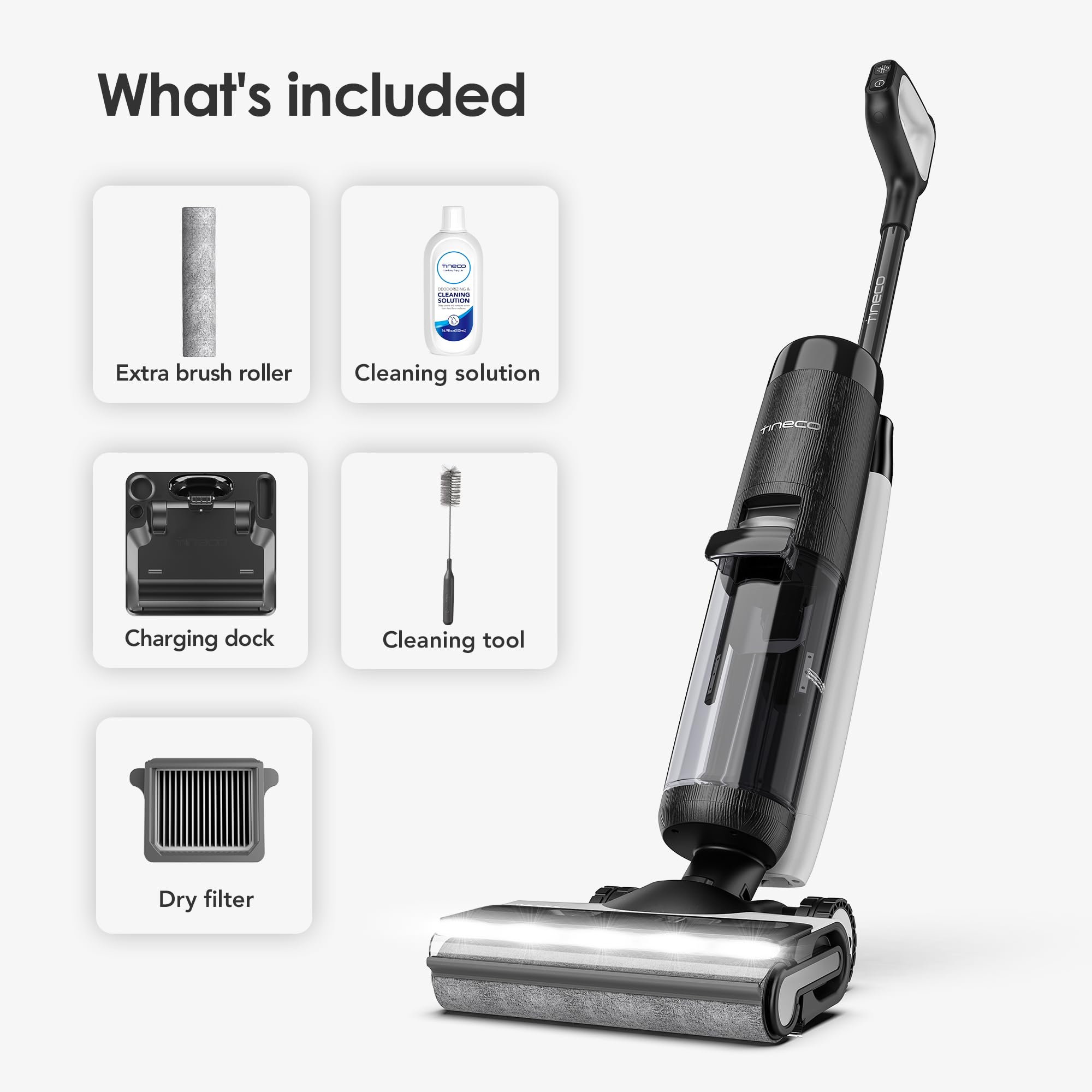 Tineco Floor ONE S7 Pro Smart Cordless Wet Dry Vacuum Cleaner, Long Runtime, Great for Sticky Messes, Self-Cleaning, 158℉Hot Air FlashDrying, Dual-Sided Edge Cleaning, Extended Battery Lifespan