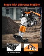 VEVOR Jumping Jack Compactor, 6.5 HP Vibratory Rammer Fuel-Powered 196 cc Engine Tamper, 3600 lbs Impact Force, 26" Max Compaction Depth, for Soil, Gravel, Footings, Concrete Slabs, and Foundations
