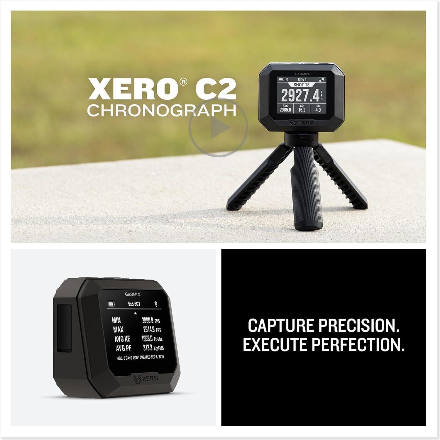 PlayBetter Garmin Xero C2 Chronograph Bundle - Compact & Reliable, 6 Hour Battery Life - Tracks Up to 10 Shots Per Second, from 100 to 5000 FPS 5000mAh Portable Charger