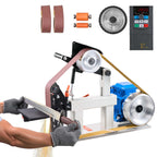VEVOR 1500W 2HP Belt Sander Grinder, 2" x 82" Variable Speed Belt Grinder for Metalworking, 3-in-1 Belt Sander Polisher with 3 Grinding Moulds & Flat Platen Tool Rest for Knife Making