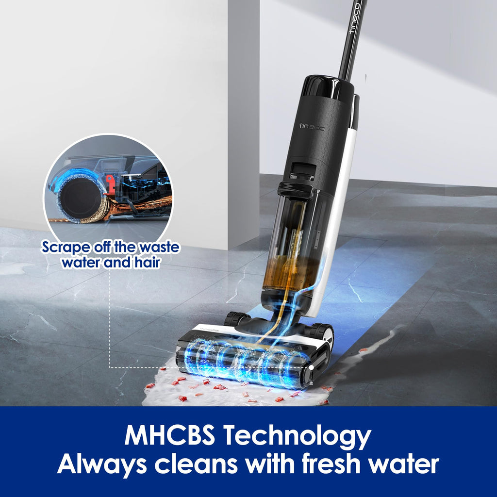 Tineco Floor ONE S7 Pro Smart Cordless Wet Dry Vacuum Cleaner, Long Runtime, Great for Sticky Messes, Self-Cleaning, 158℉Hot Air FlashDrying, Dual-Sided Edge Cleaning, Extended Battery Lifespan