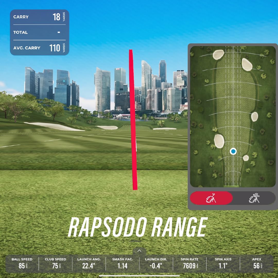 Rapsodo MLM2PRO Launch Monitor Golf Simulator | Swing Trainer & Shot Tracker for Home & Driving Range | Golf Training Aid (3 Chrome Tour Balls)