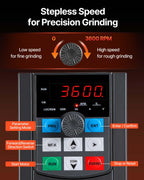 VEVOR 1500W 2HP Belt Sander Grinder, 2" x 82" Variable Speed Belt Grinder for Metalworking, 3-in-1 Belt Sander Polisher with 3 Grinding Moulds & Flat Platen Tool Rest for Knife Making