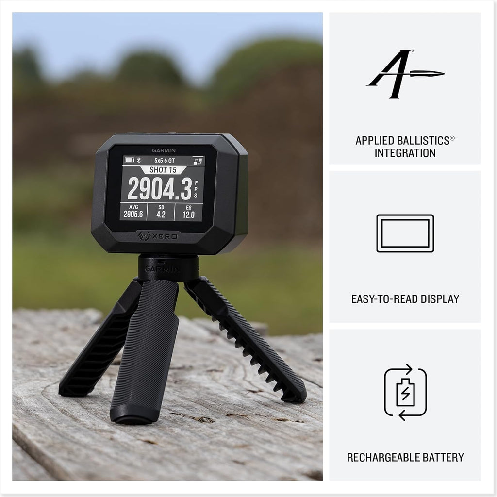 PlayBetter Garmin Xero C2 Chronograph Bundle - Compact & Reliable, 6 Hour Battery Life - Tracks Up to 10 Shots Per Second, from 100 to 5000 FPS 5000mAh Portable Charger