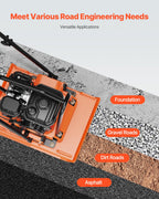 VEVOR Plate Compactor, 7.0 HP Gas Engine, 4451.22 lbf Vibration Compaction Force, 432 sq. in Plate, 5400 RPM Power Tamper, Ground Compactor Rammer for Dirt, Gravel, Asphalt, Foundation, EPA Compliant