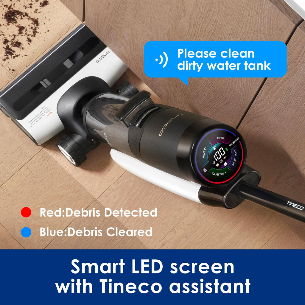 Tineco Floor ONE S7 Pro Smart Cordless Wet Dry Vacuum Cleaner, Long Runtime, Great for Sticky Messes, Self-Cleaning, 158℉Hot Air FlashDrying, Dual-Sided Edge Cleaning, Extended Battery Lifespan