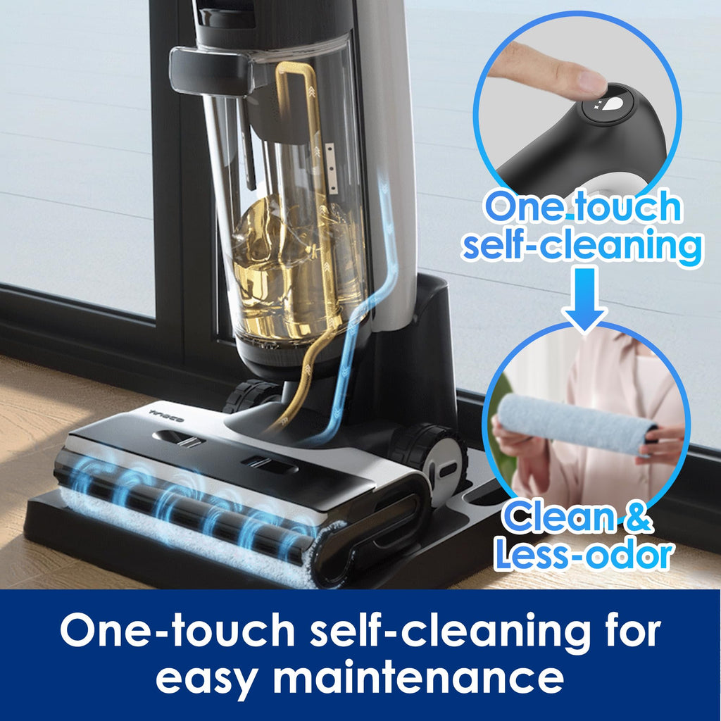 Tineco Floor ONE S7 Pro Smart Cordless Wet Dry Vacuum Cleaner, Long Runtime, Great for Sticky Messes, Self-Cleaning, 158℉Hot Air FlashDrying, Dual-Sided Edge Cleaning, Extended Battery Lifespan