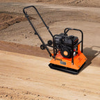 VEVOR Plate Compactor, 6.5 HP 196CC Gas Engine, 5700 VPM Vibrating Ground Rammer, 4047 lbs Compaction Force, 21 x 16 in Plate, Walk Behind Compactor for Paver Landscaping, Asphalt, Foundation, Soil