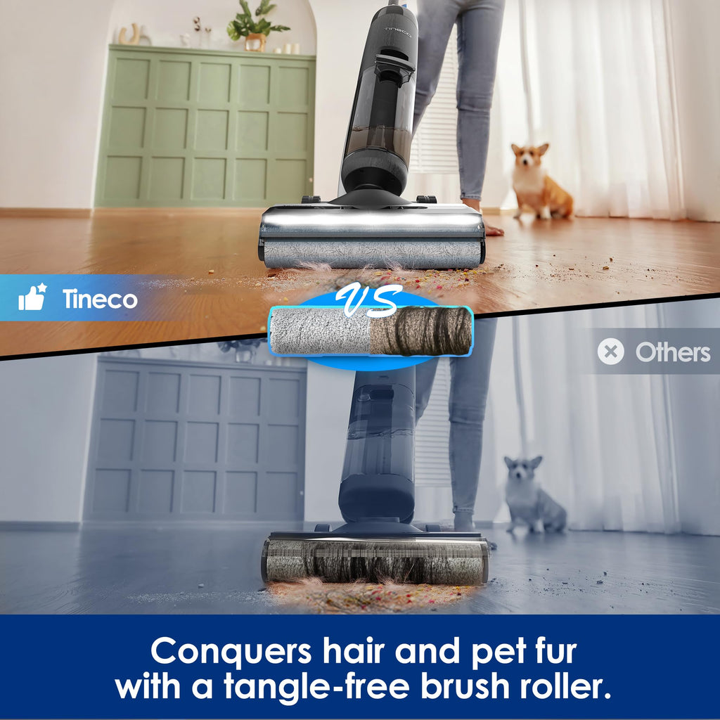 Tineco Floor ONE S7 Pro Smart Cordless Wet Dry Vacuum Cleaner, Long Runtime, Great for Sticky Messes, Self-Cleaning, 158℉Hot Air FlashDrying, Dual-Sided Edge Cleaning, Extended Battery Lifespan