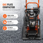 VEVOR 6.5HP Plate Compactor, 196CC Gas Engine, 2360 lbs Vibratory Compaction Tamper, 22.1x15.9 in Plate Power Jumping Jack Tamper, 5600 VPM Pavement Compactor for Walkways, Asphalts, Paver Landscaping