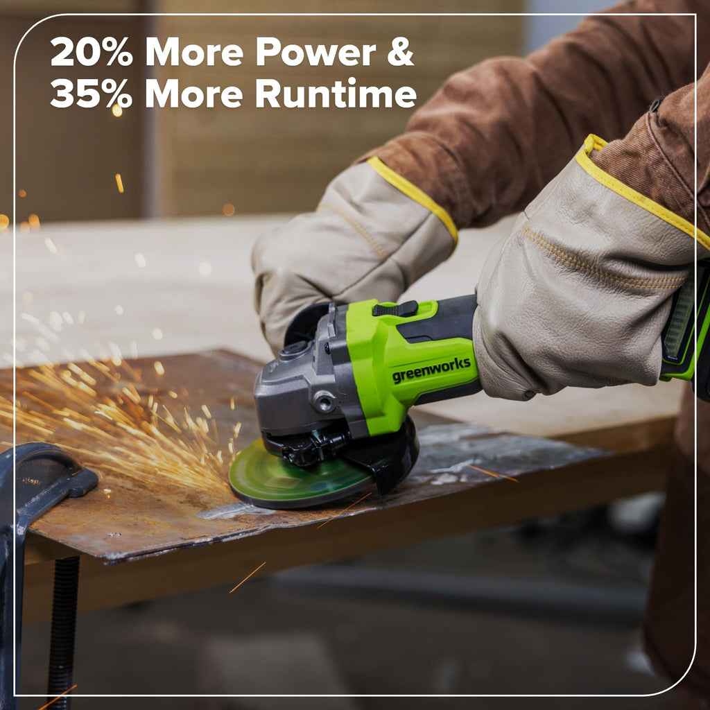 Greenworks 24V Brushless 10PC TOOL, Drill+Impact Driver+Circular Saw+Recip Saw+Jig Saw+Sander+Light+Multi-Tool+Nailer+Grinder (2) 4.0Ah+2.0Ah Batteries (24,000mAh PB) USB-C Charger, High Efficiency